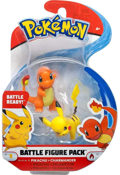 Pokemon 2 Inch Battle Figure Pack | Pikachu vs. Charmander | Free Ship