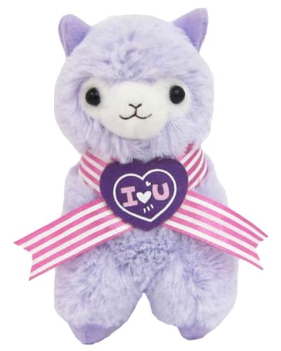 Llama Sweet Heart Alpaca 7" Plush Key Chain Purple