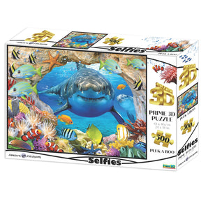 Peek-A Boo Shark in the Deep Blue Sea Super 3D 500 Piece Jigsaw Puzzle