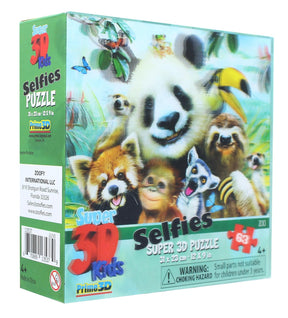 Zoo Selfie 63 Piece Super 3D Kids Jigsaw Puzzle